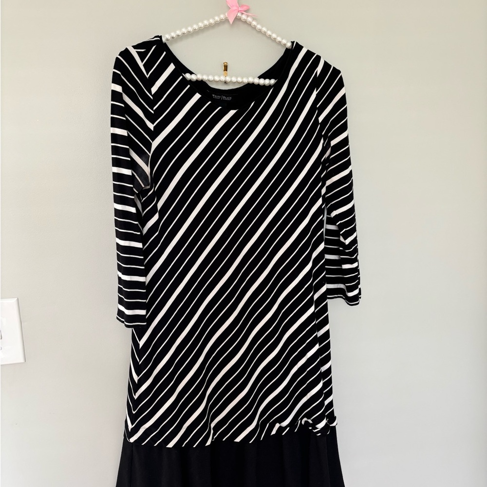 Black and White Striped Dress